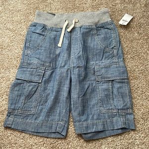 Brand new with tags gap kids chambray cargo pull on shorts small 6 7